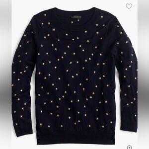 J Crew Tippi Wool Sweater in Embroidered Stars